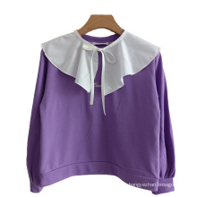 Wholesale  Factory Hot Sell New Women's hoodie crop tops round neck Sweatshirt